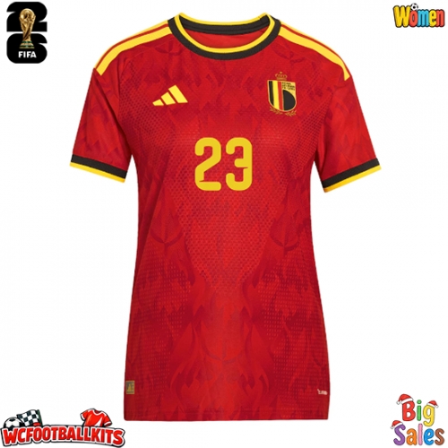 Belgium Michy Batshuayi #23 Replica Home Stadium Shirt for Women World Cup 2026 Short Sleeve